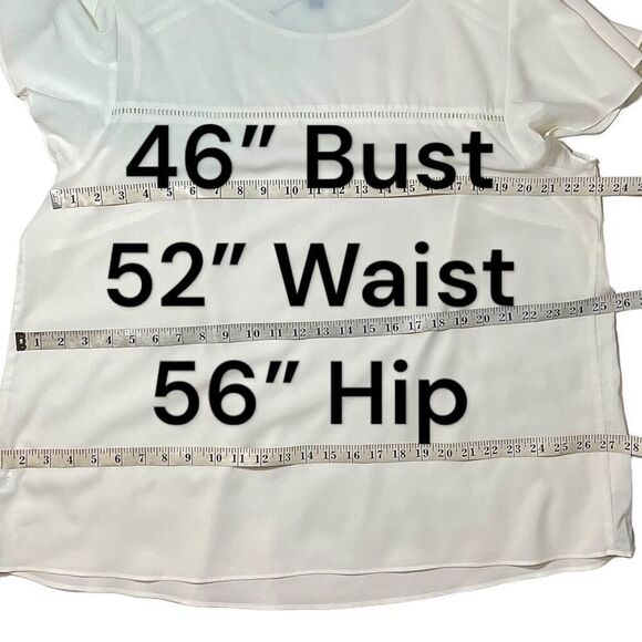 Lane Bryant Cream Flutter Sleeve Blouse Sz 18 - Picture 7 of 11